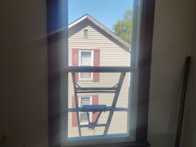 Pekin Window Installation - inside window install, during