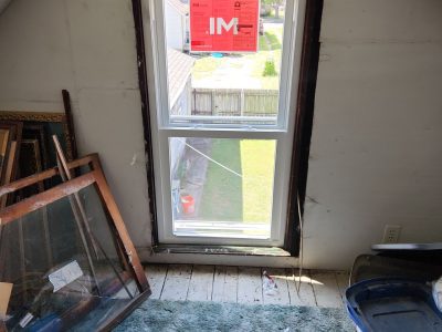 Pekin Window Installation - inside window, during