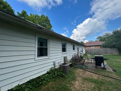 Rock Island Gutters Installation - outside rear, before