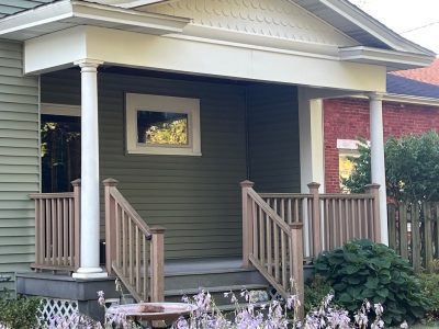 Davenport Siding Company - front porch closeup, after