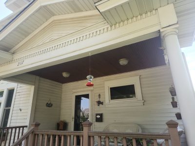 Davenport Siding Company - front porch view, before