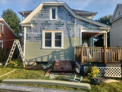 Davenport Siding Company - rear in progress, during