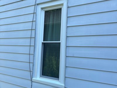 Freeport Window Replacement - outside side window completed, during