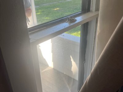 Freeport Window Replacement - inside porch window, during