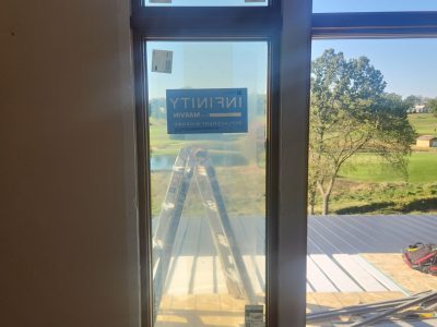 Bettendorf Window Contractor - infinity closeup inside bay window, during