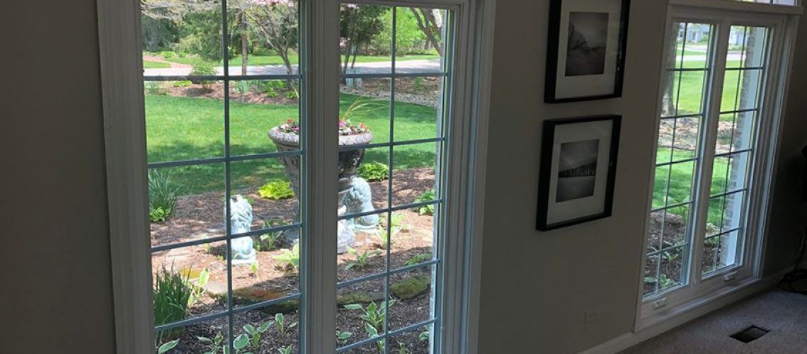 A pair of casement windows in a residential home in Bettendorf, IA.